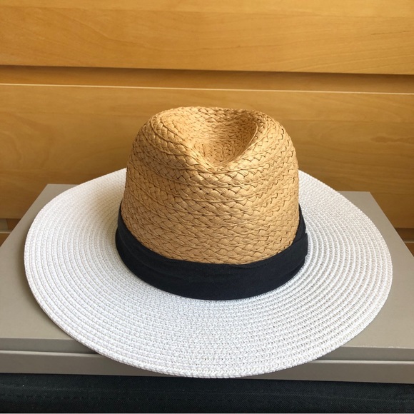 Two tone raffia hat. - Picture 3 of 7